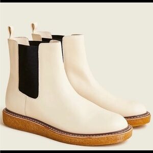 J Crew Leather crepe-sole pull-on Chelsea Boot